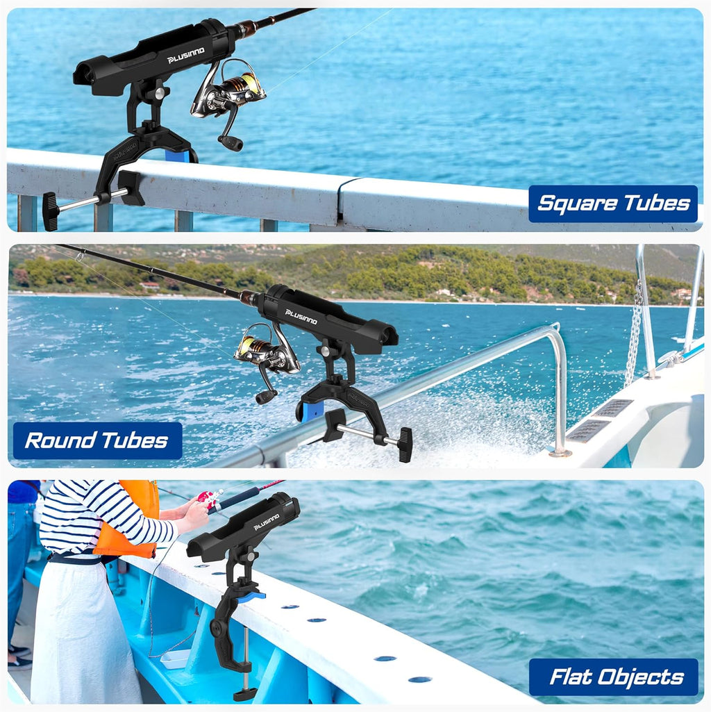 Fishing Rod Holder for Boat, Dual V-shaped Design, 360 Degree Adjustable H369