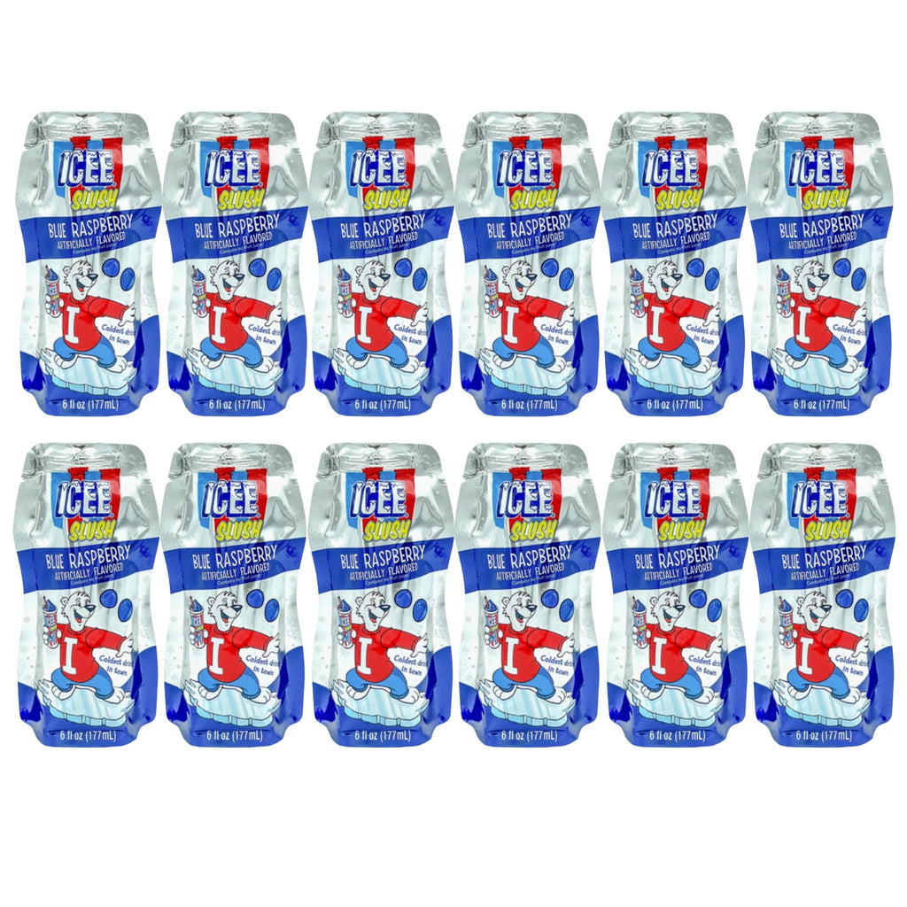 Blue Raspberry Flavored Drink 6 fl oz Frozen Fruit Juice Beverage - 12 Pack V417