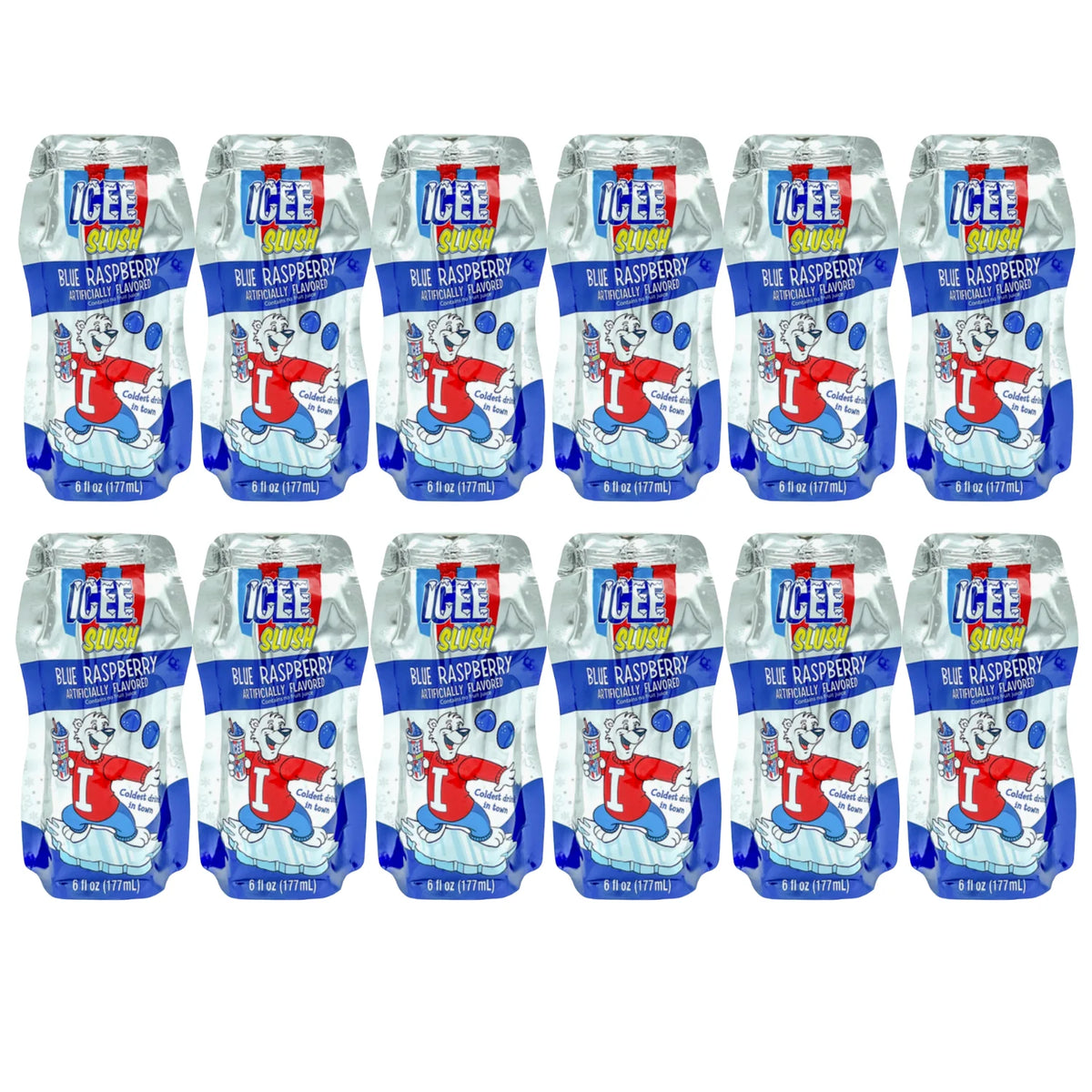 Blue Raspberry Flavored Drink 6 fl oz Frozen Fruit Juice Beverage - 12 Pack V417