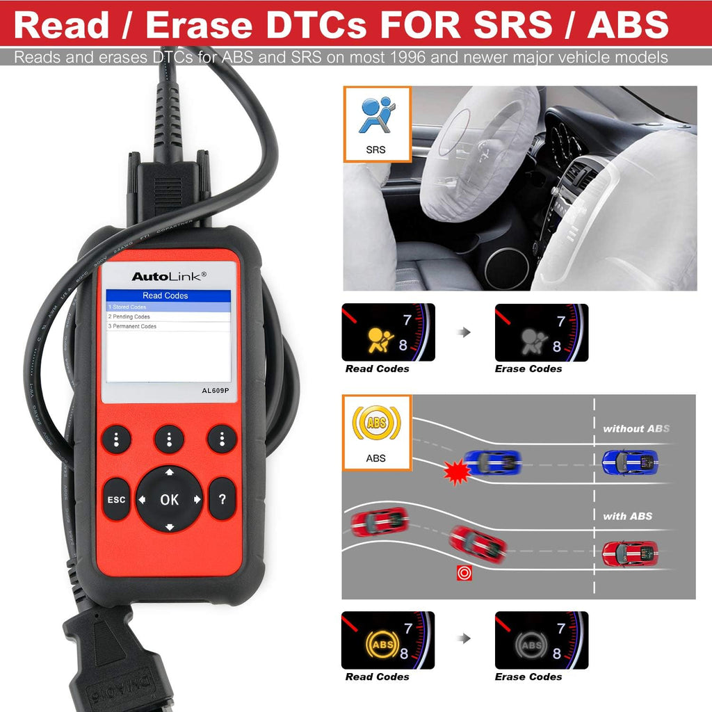 OBD2 Scanner with ABS and SRS Airbag Diagnostic R84014