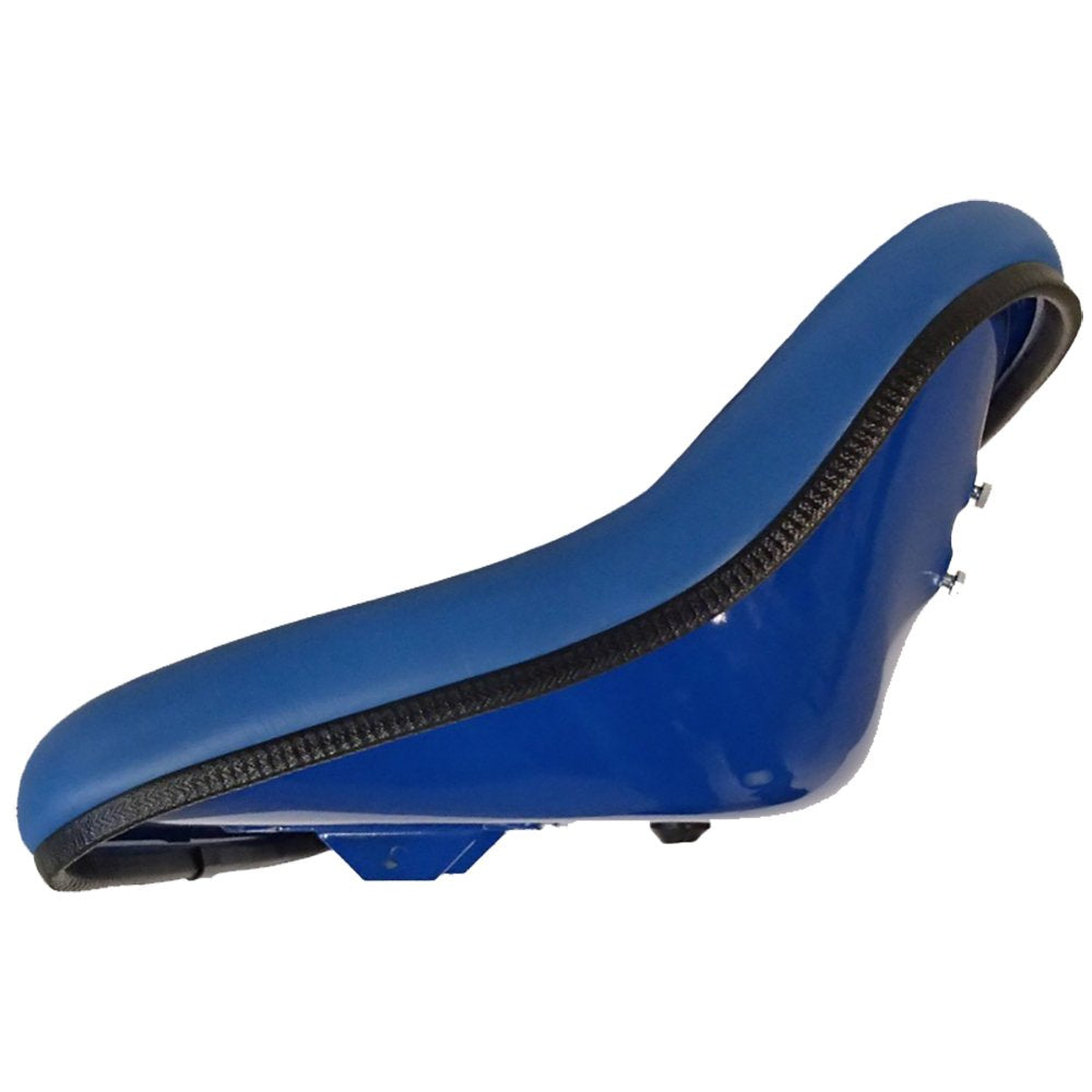 Blue Vinyl 19" Pan Steel Seat with 7" x 2" Back for Tractors S978