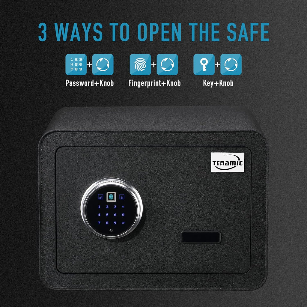 Black Solid Alloy Steel Biometric Fingerprint Safe Box K534
