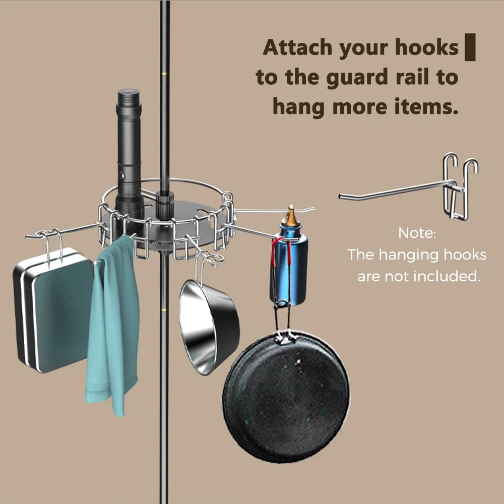 Lightweight Aluminum Alloy Camping Lamp Pole, Collapsible Adjustable Lantern Hanger F54413