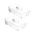 Clear Kitchen Pull Out Refrigerator Drawer Organizer Storage Bins 2 Piece W680508