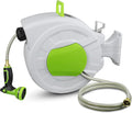 Retractable Wall Mount Garden Hose Reel, 1/2 Inch x 100 ft, 10 Patterns Nozzle X2740