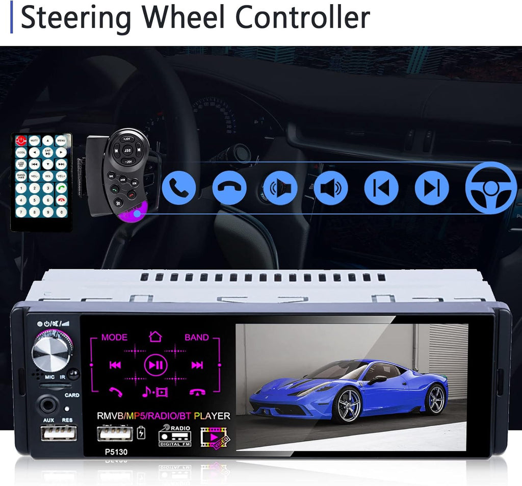 Single Din Car Stereo with Touchscreen Q390