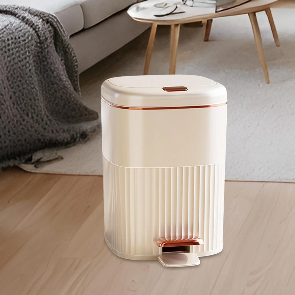 White Aureate 8L Step Trash Can T540885
