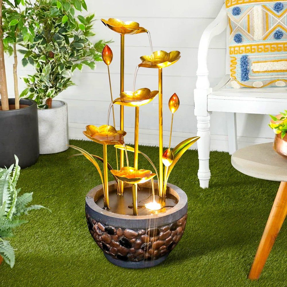 20.8'' Electric Iron Water Fountain with LED Lights F343323