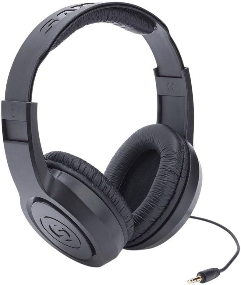 Stereo Turntable with Bluetooth (Black) + Powered Studio Monitors + Headphones + Dual Adapter Cable + Rip Ties V8308