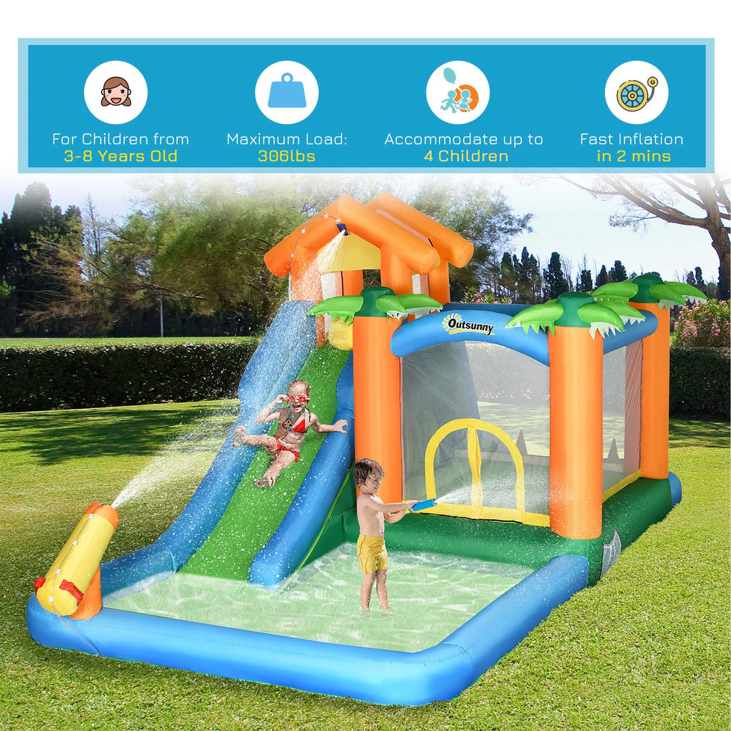 6 in 1 Inflatable Water Slide Jumping Castle with Blower J6644