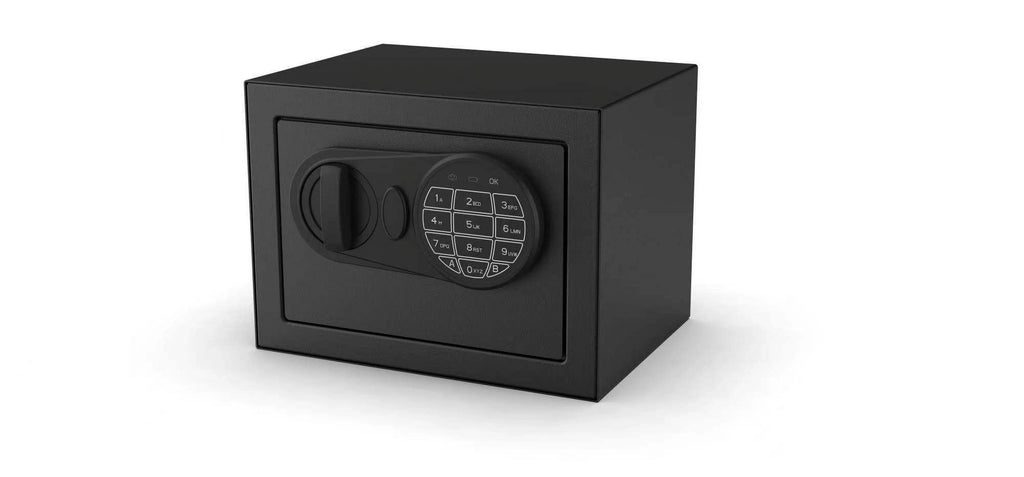 Black Small Digital Safe with Electronic Lock and Backup Key X778