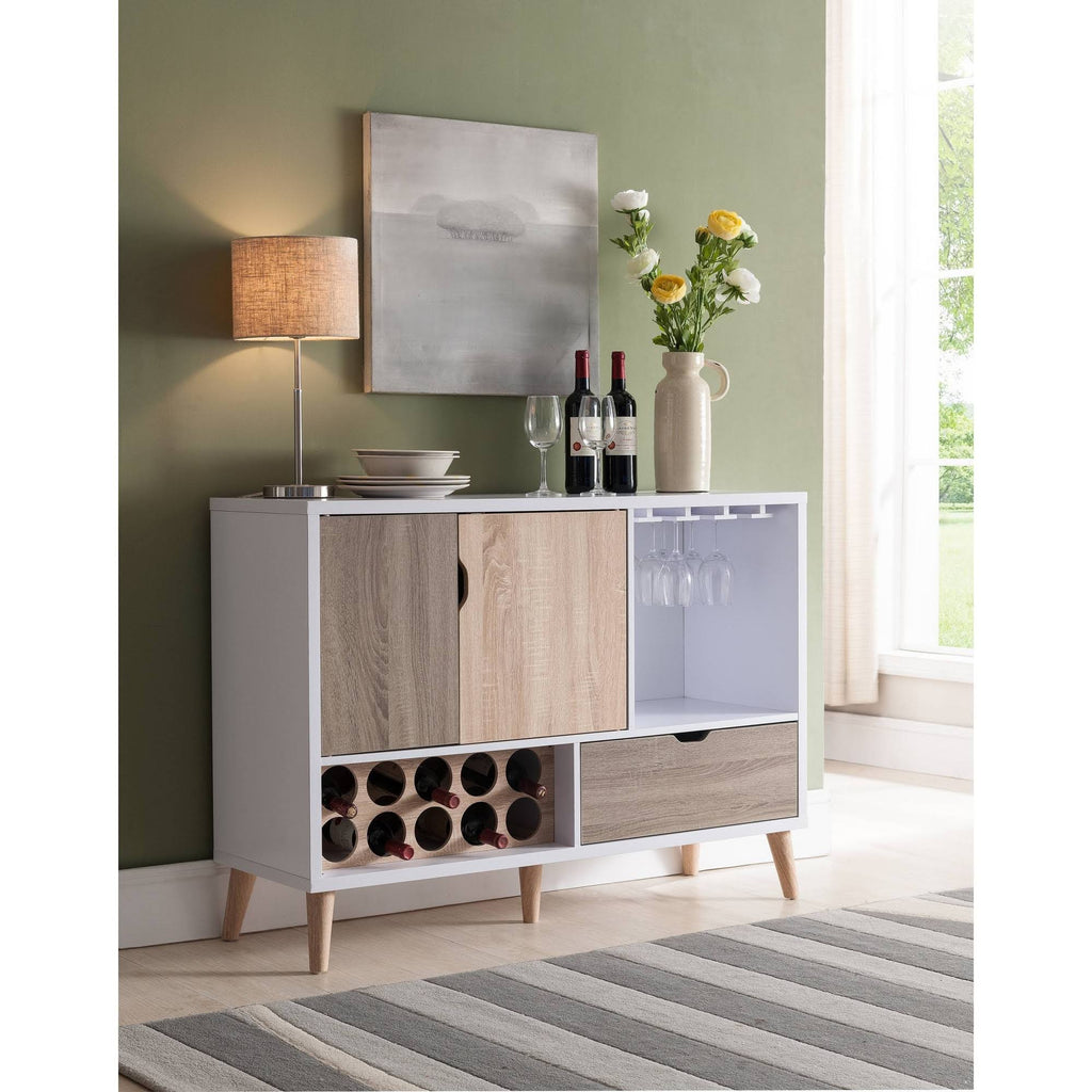 Glossy White and Weathered Sand Buffet K13515