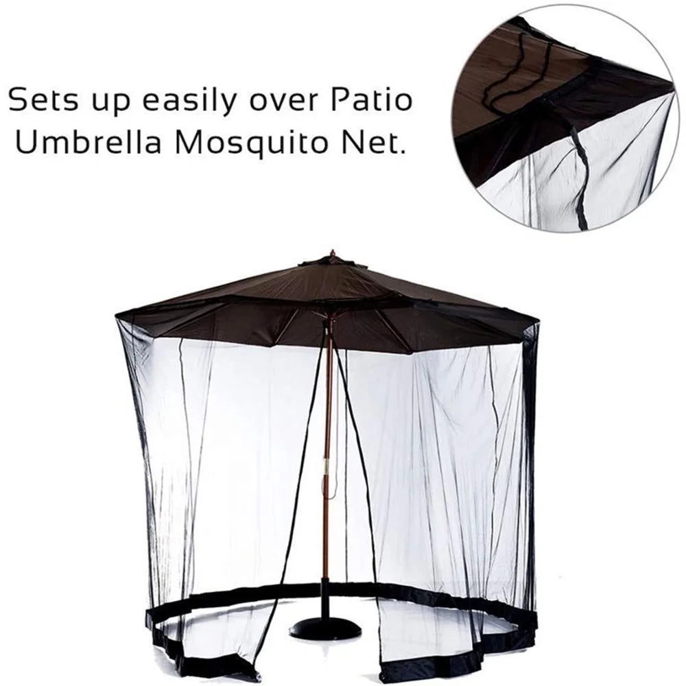 Patio Umbrella Table Mesh Screen Cover with Zipper C60401