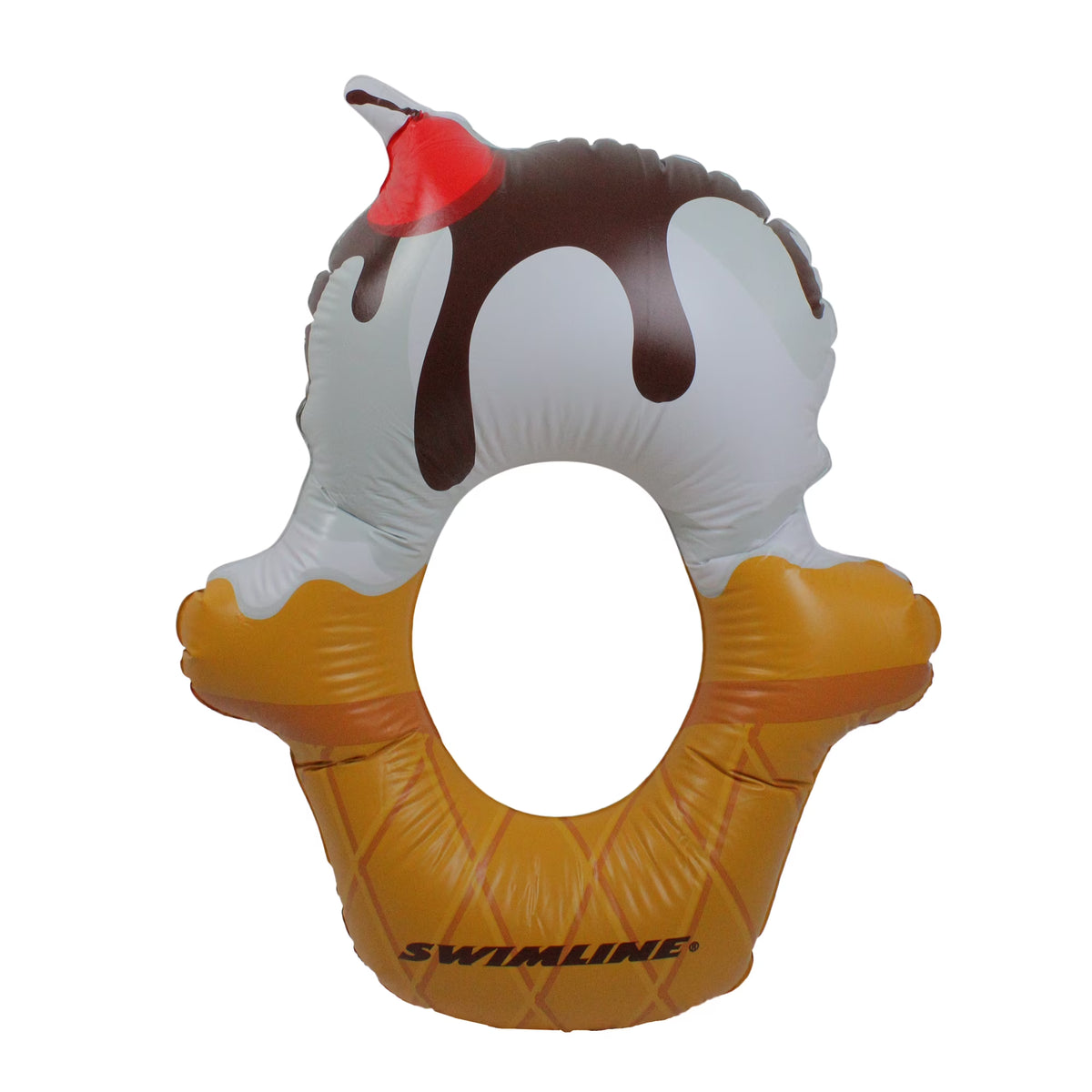 White and Yellow Inflatable Ice Cream Pool Float Y111804