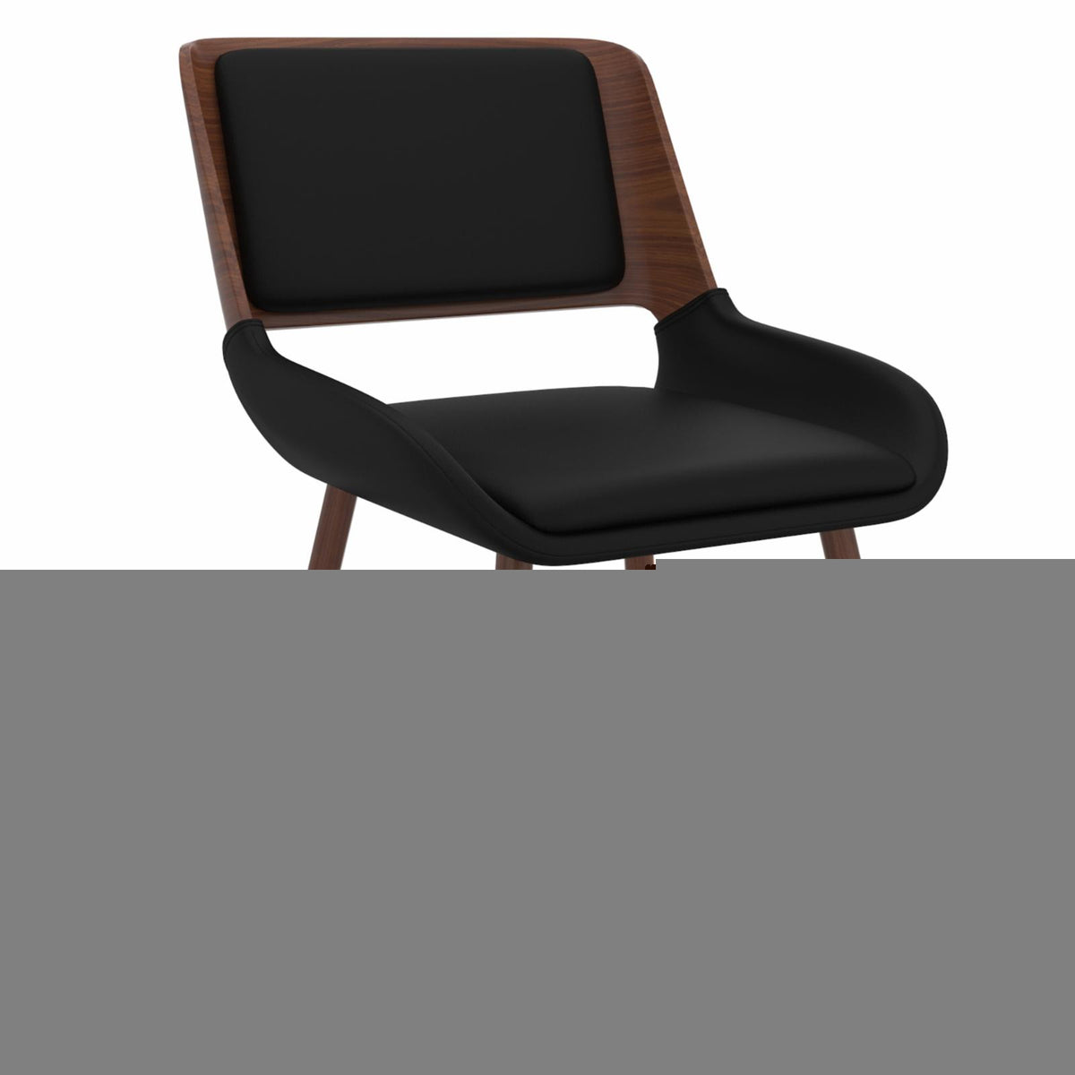 Faux Leather and Wood Side Chair W7370