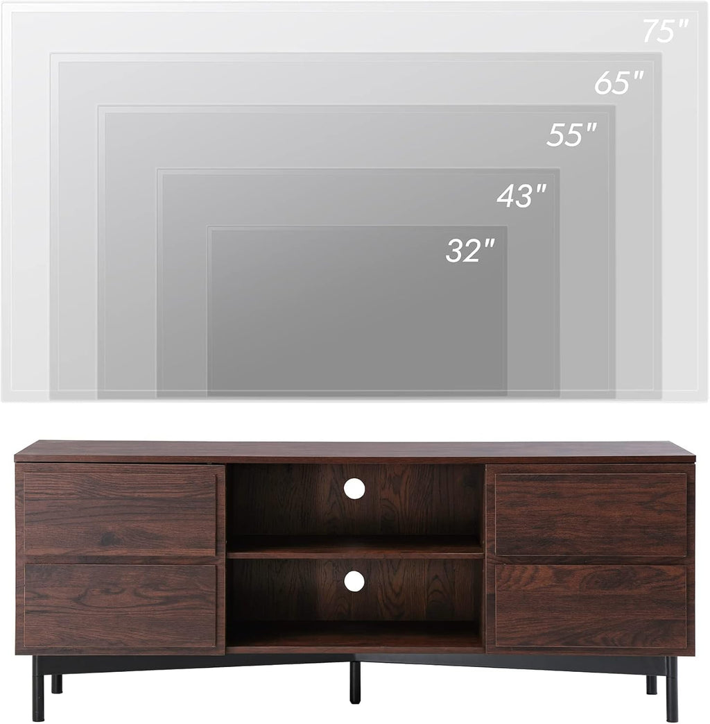 Rustic Walnut Wood TV Stand B74425