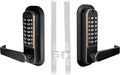 Mechanical Keyless Combination Lever Handle Door Lock, Double Sided Keypad Latch Lock, Satin Chrome L90245