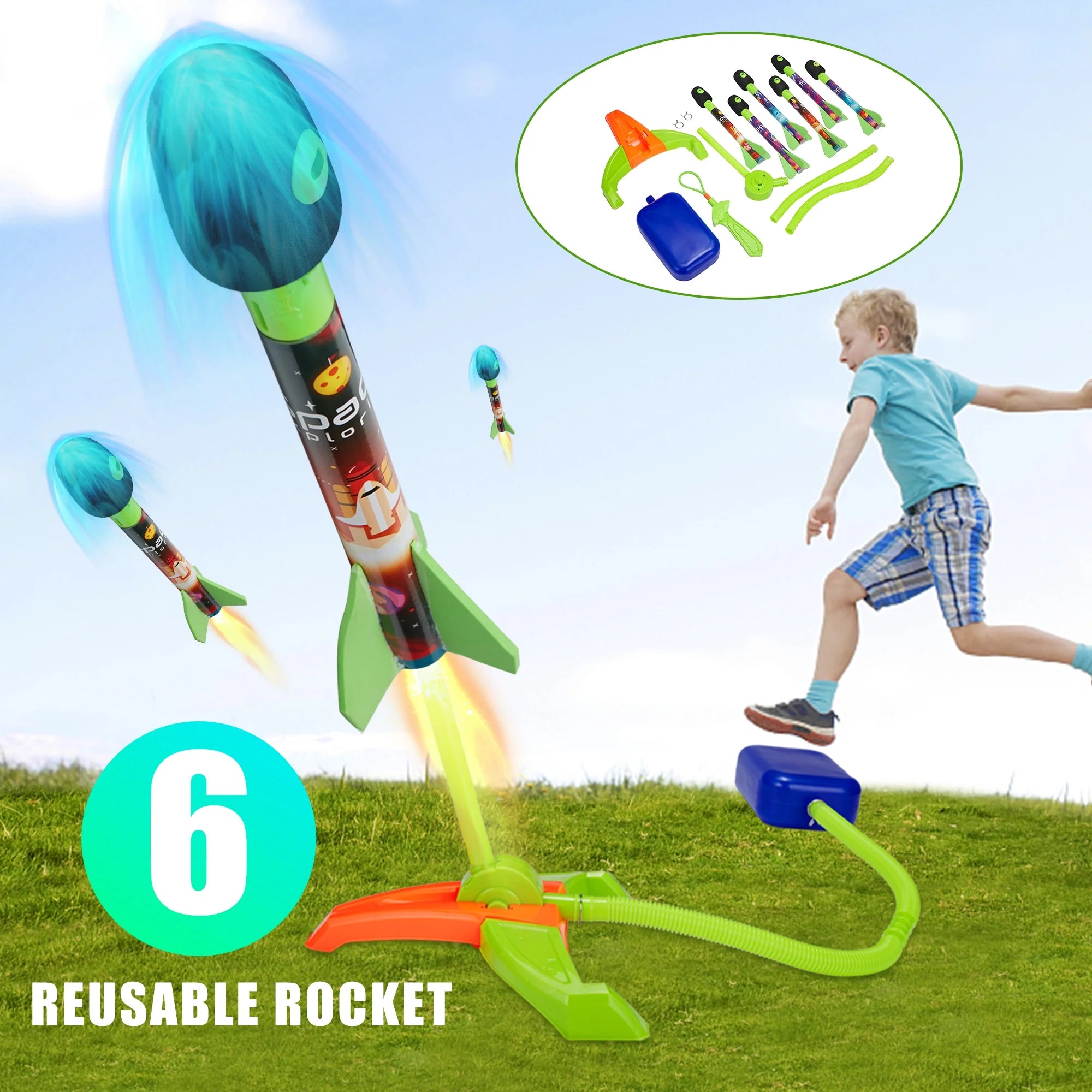 Rocket Air Launch Outdoor Toy for Kids Q4195
