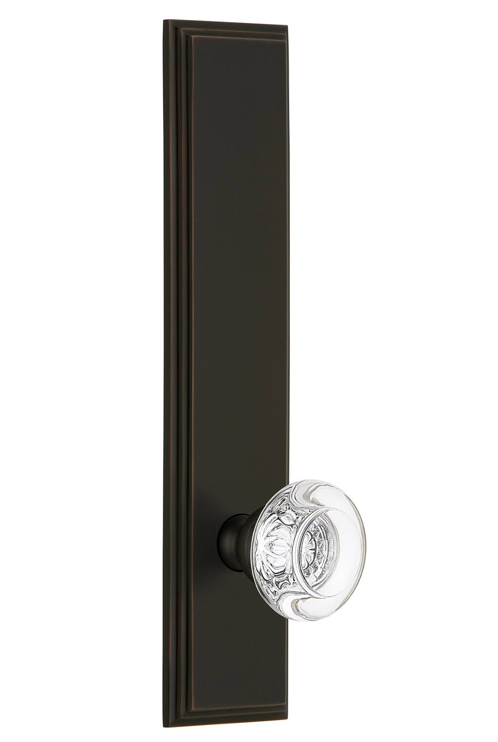 Tall Plate Privacy Knob in Timeless Bronze E66784