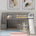 Twin Loft Beds with Slide and Staircase F6057