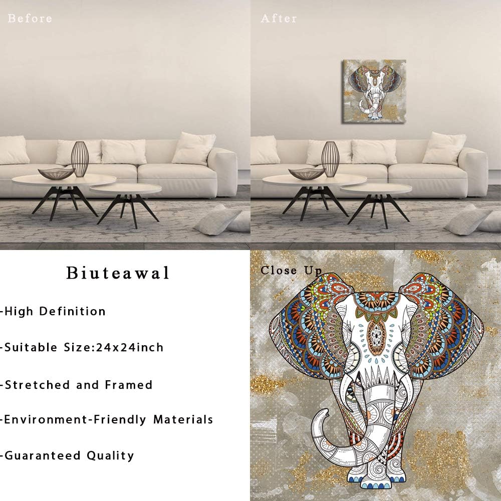 Elephant Canvas Wall Art Framed Painting Prints H59221