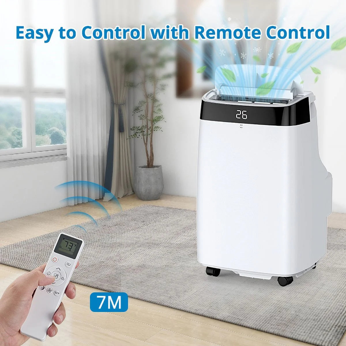 Portable Air Conditioner with Dehumidifier, Remote Control, Window Kit E49548