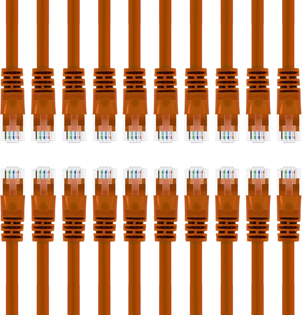 Cat 6 Ethernet Cable 5 ft (20-Pack) Orange L599