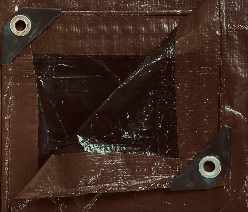 Brown/Black Heavy Duty Tarp, 8-9 Mil Thick, 18x24, Pack of 2 U6332