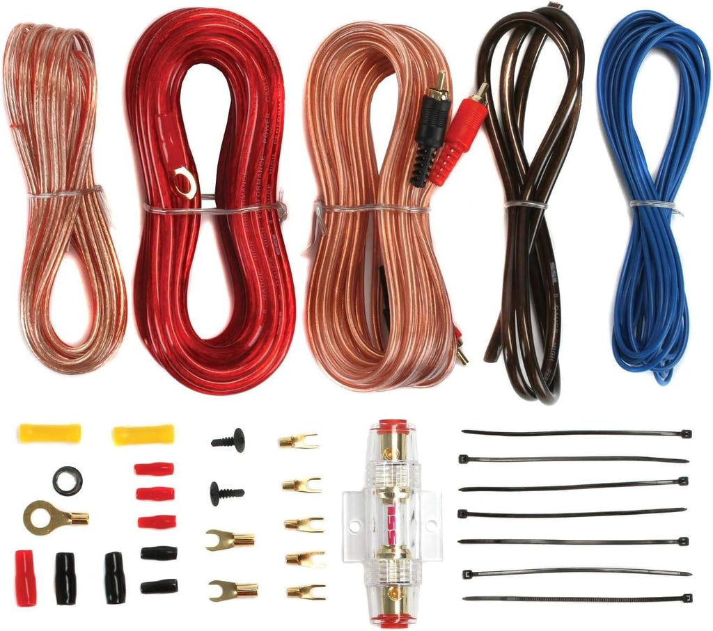 1200W 2-Channel Car Audio Amplifier with 8 Gauge Amp Kit S472