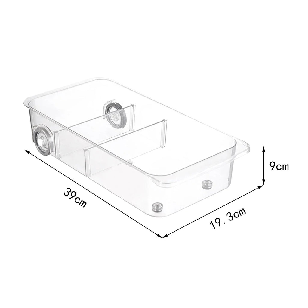 Clear Kitchen Pull Out Refrigerator Drawer Organizer Storage Bins 2 Piece W680508