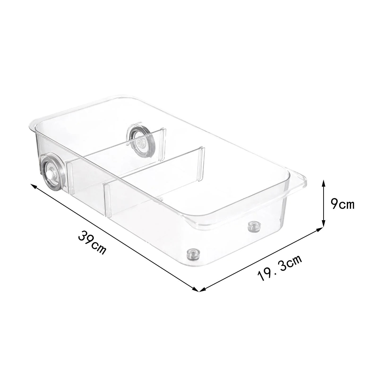 Clear Kitchen Pull Out Refrigerator Drawer Organizer Storage Bins 2 Piece W680508