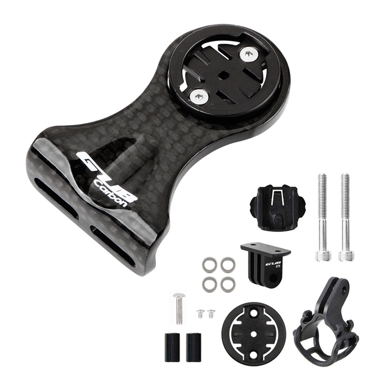 Carbon Fiber Bike Computer Mount Holder with Camera Adapter and Flashlight Holder G27767