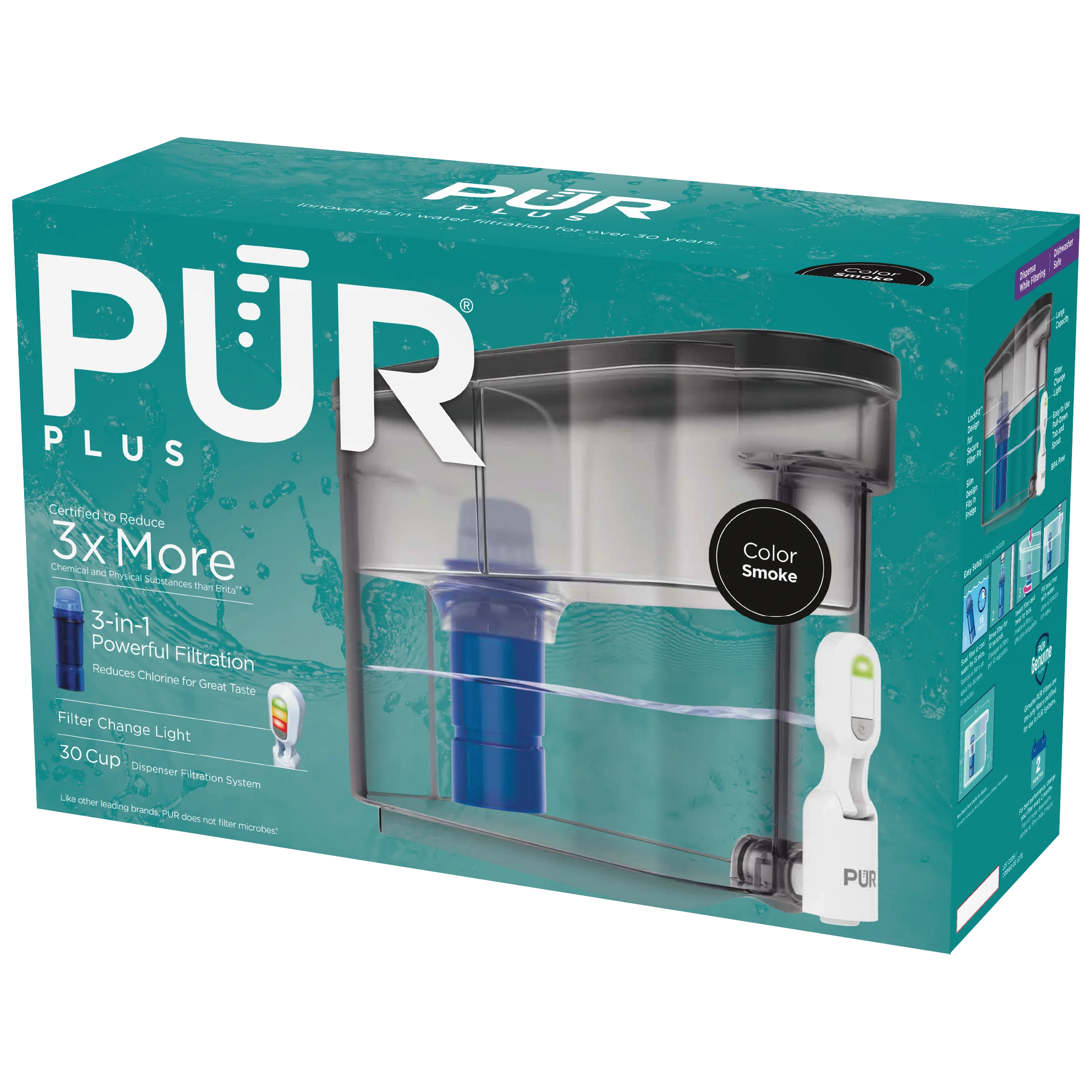 30-Cup Water Filter Dispenser System, Smoke K391
