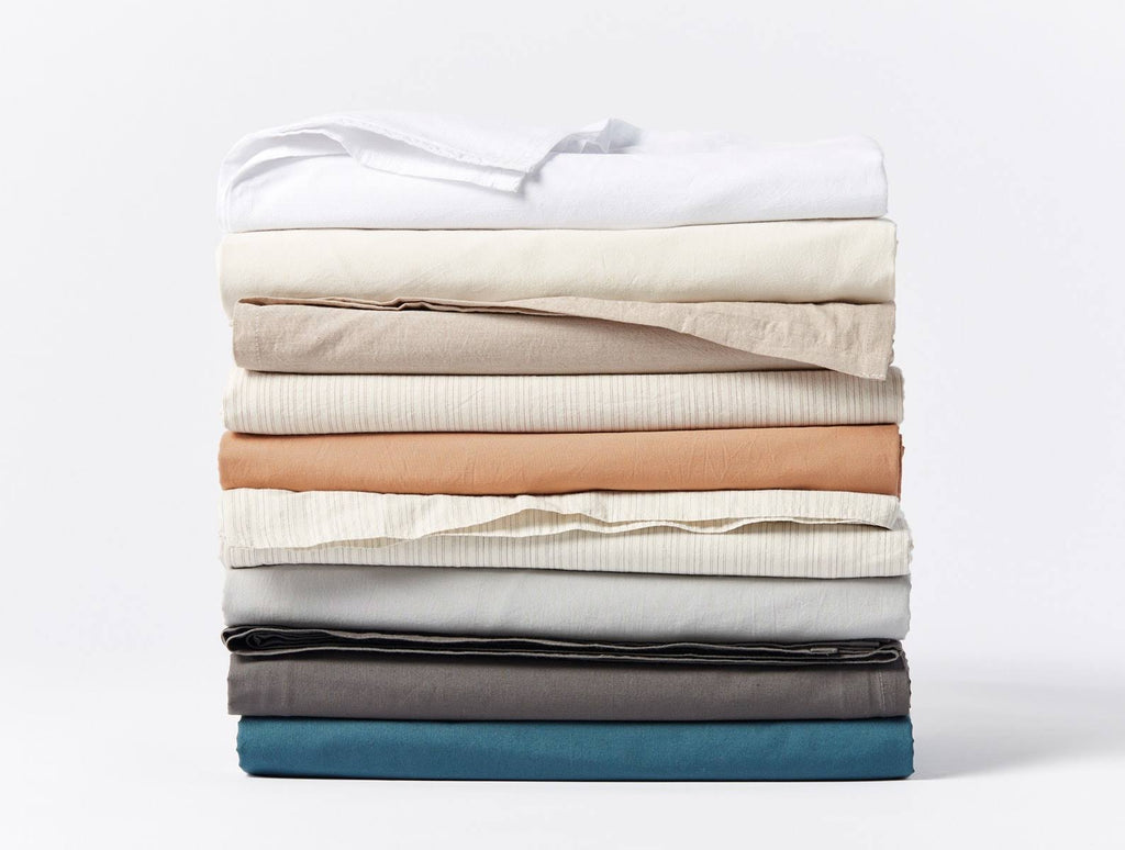 Organic Crinkled Percale Fitted Sheet Queen Pewter S45768