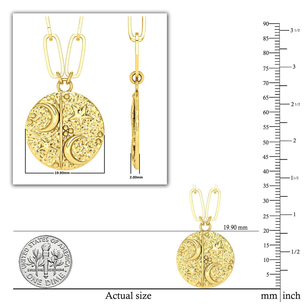 10K Yellow Gold Paperclip Chain Pendant Necklace R3843