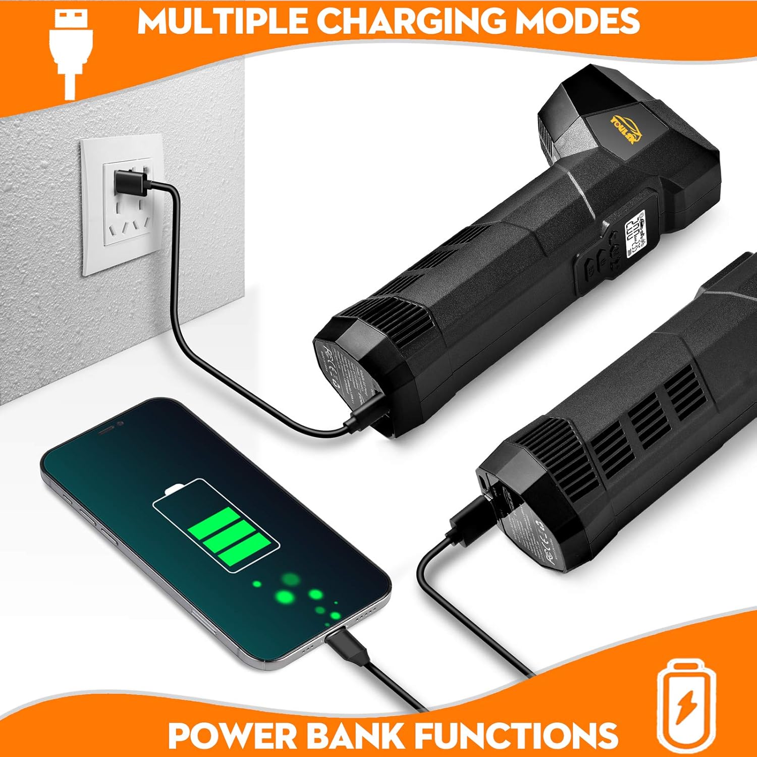 Electric Handheld Tire Inflator, 6000mAh Rechargeable Cordless Bike Pump, Digital Display, Pack of 2 X423