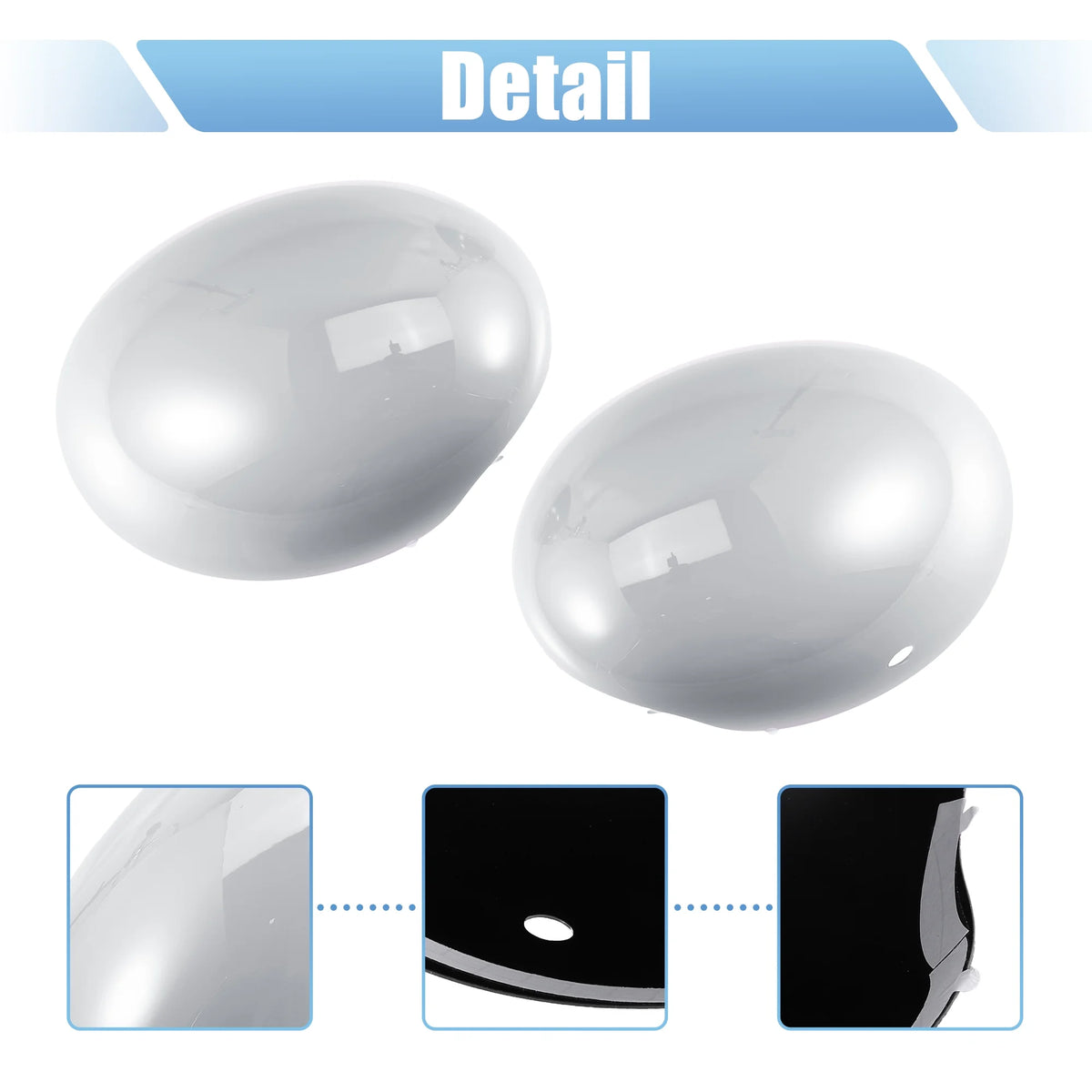 White Exterior Rear View Mirror Cover with Induction Hole J116355