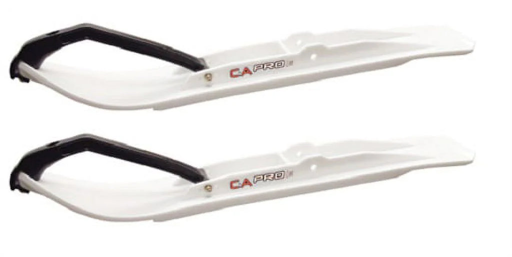 White XT Snowmobile Skis with 6" Round Bars Complete Kit V5089
