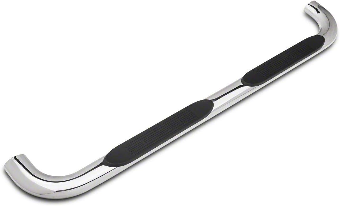 4-Inch Oval Bent End Side Step Bars; Body Mount; Stainless Steel E812