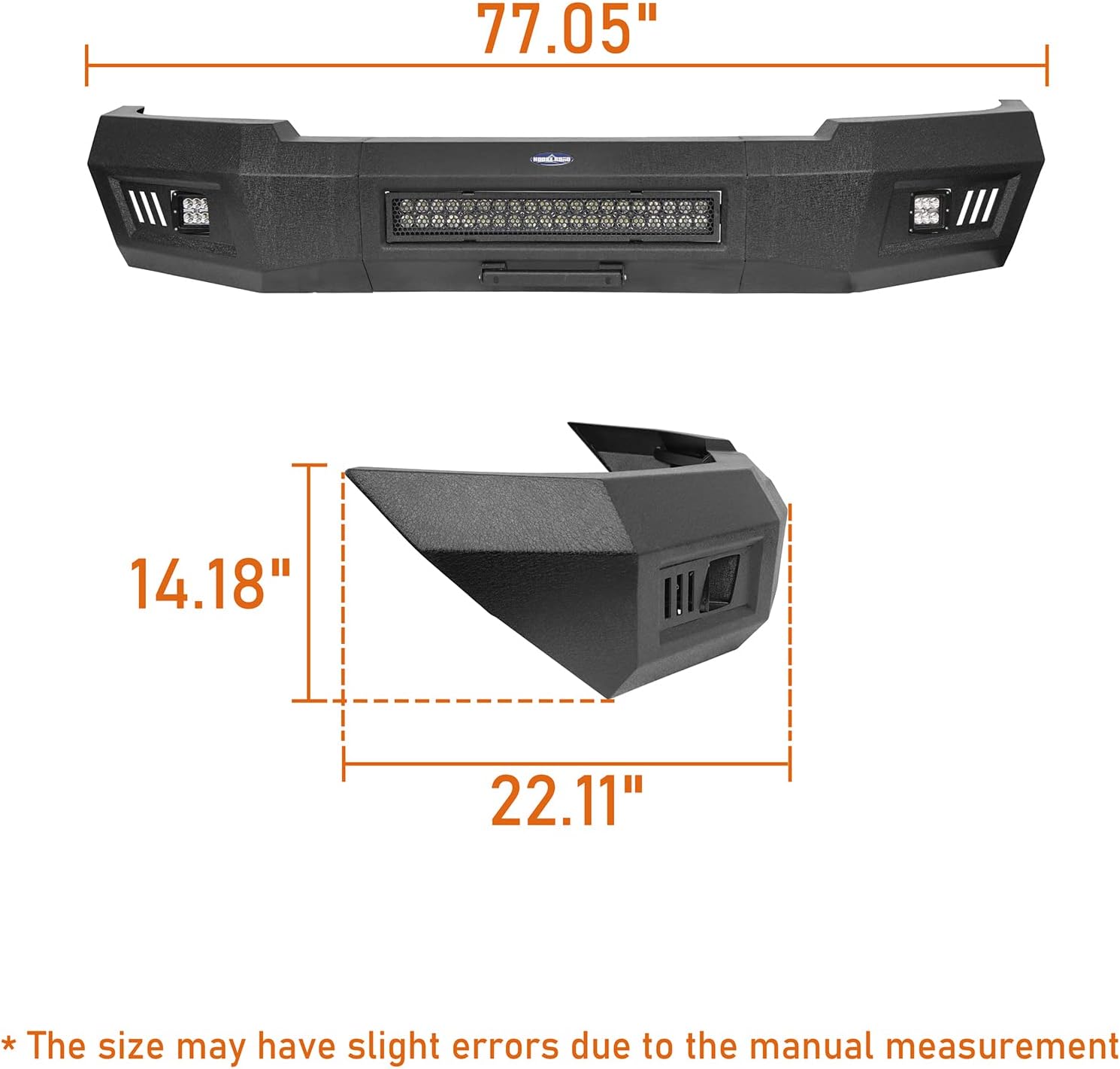 Front Bumper with License Plate Mount and LED Lights K277