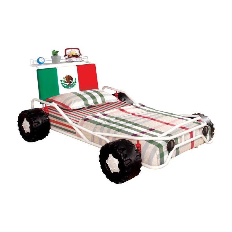 White Faux Leather Twin Youth Bed B650726
