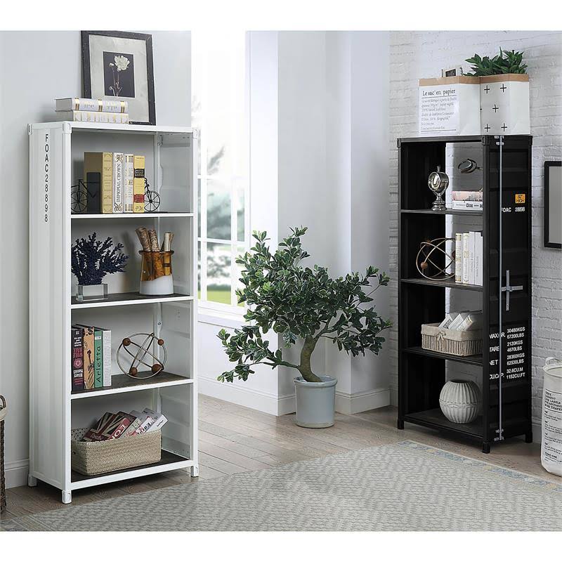 Sand Black Metal 4-Shelf Bookcase D44872
