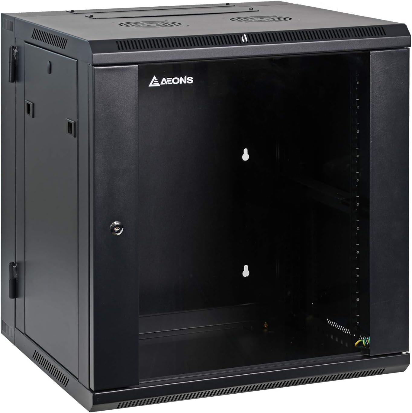 12U Wall Mount Server Cabinet Enclosure with Locking Glass Door Black C2631