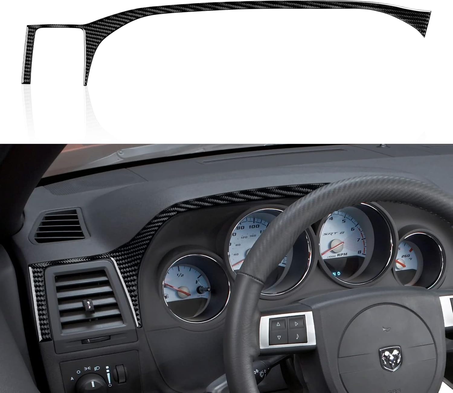 Carbon Fiber Headlight Switch Trim Sticker Decal V5894