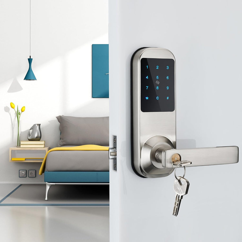 Nickel Brushed Bluetooth Digital Door Lock, Pack of 2 I1569