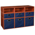 Cherry/Blue 3 Full Cubes/6 Half Cubes Storage Set with Foldable Storage Bins A929899