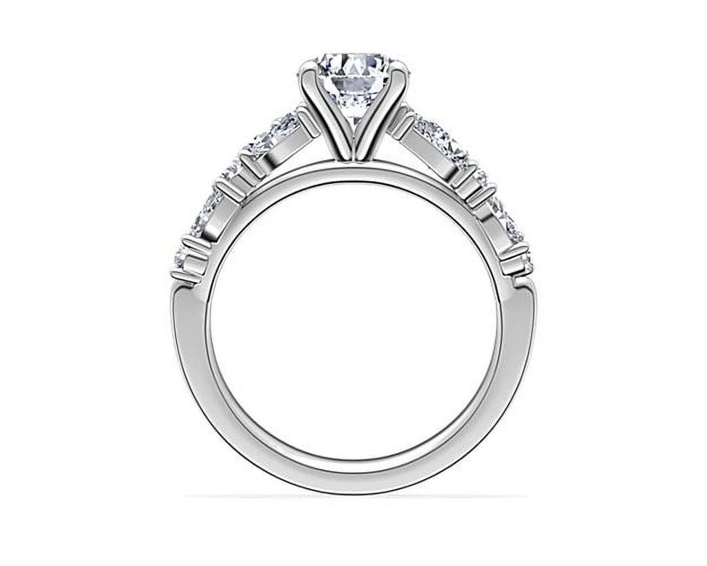 Solid 14K White Gold Solitaire Wedding Ring Y81769