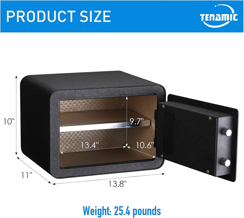 Black Solid Alloy Steel Biometric Fingerprint Safe Box K534