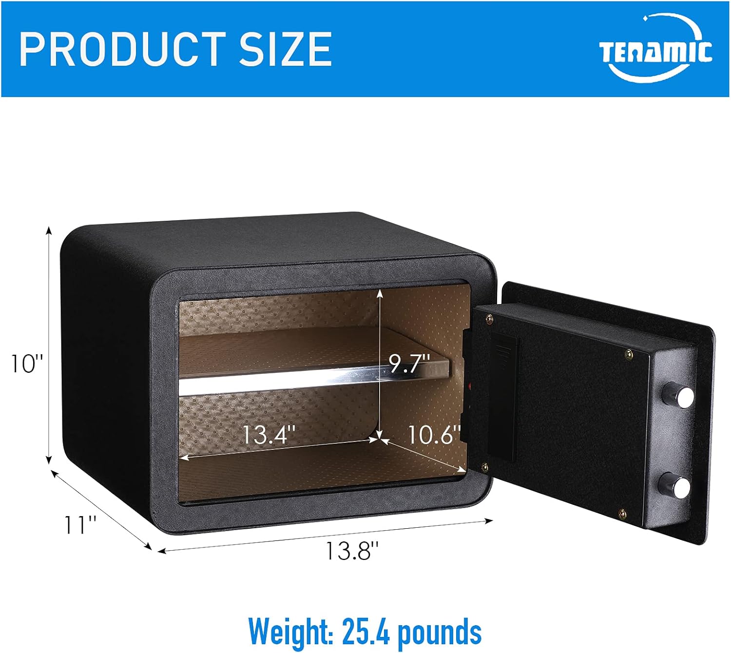 Black Solid Alloy Steel Biometric Fingerprint Safe Box K534