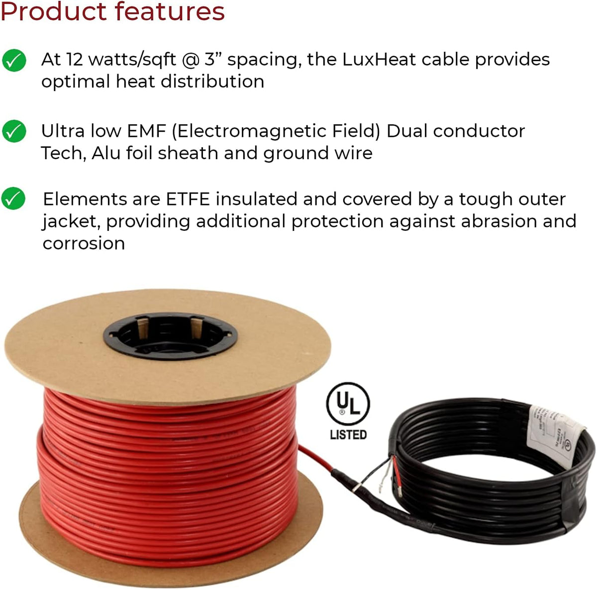 Electric Radiant Floor Heating Cable Set with Programmable Thermostat I6324